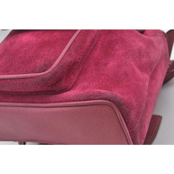 Gucci Suedeleather With Bamboo Top Handle Pink Suede Backpack - Picture 10 of 12